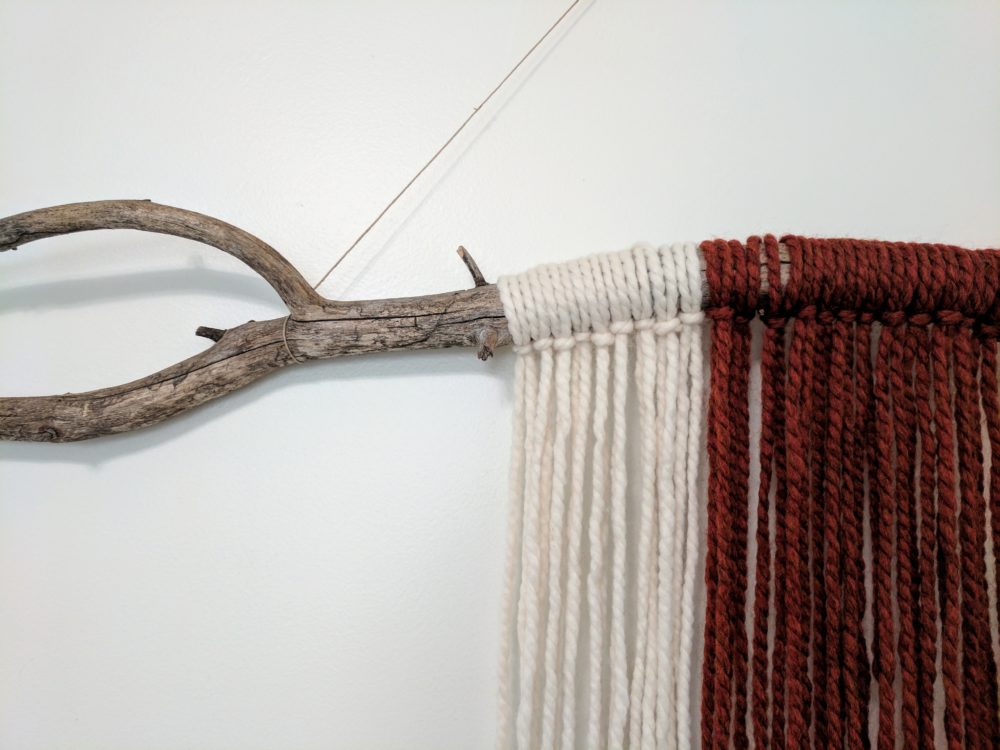 DIY driftwood woven wall hanging