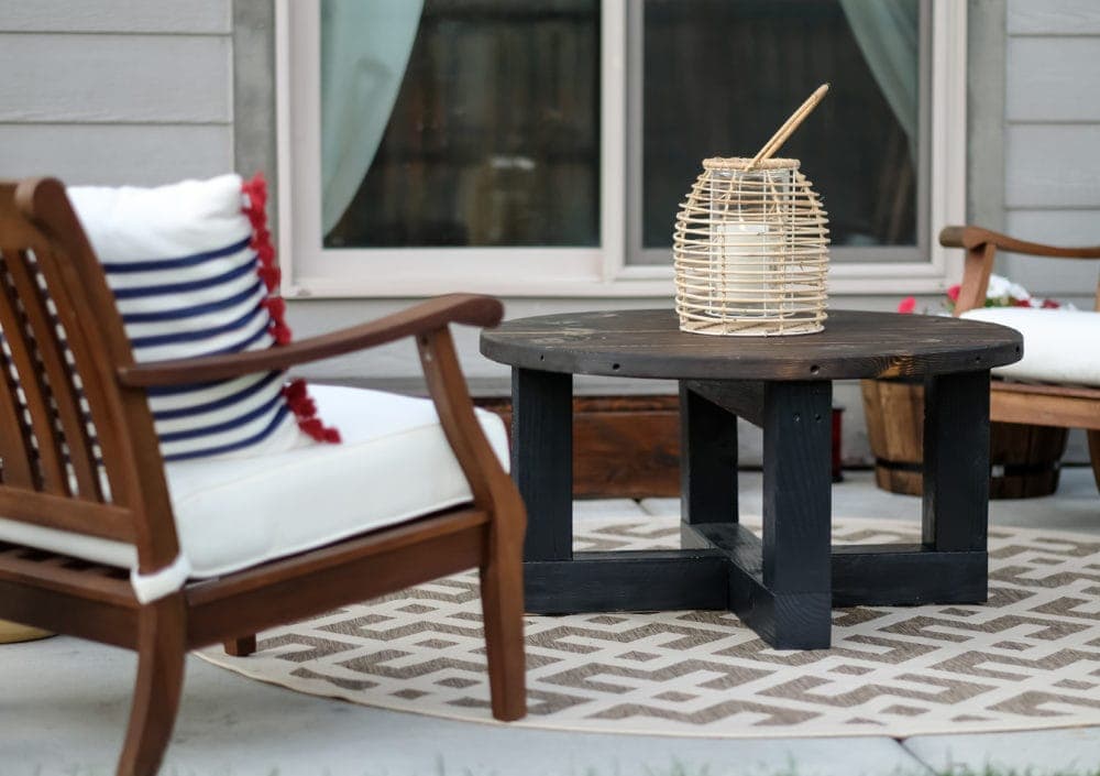 Small Patio with rustic coffee table