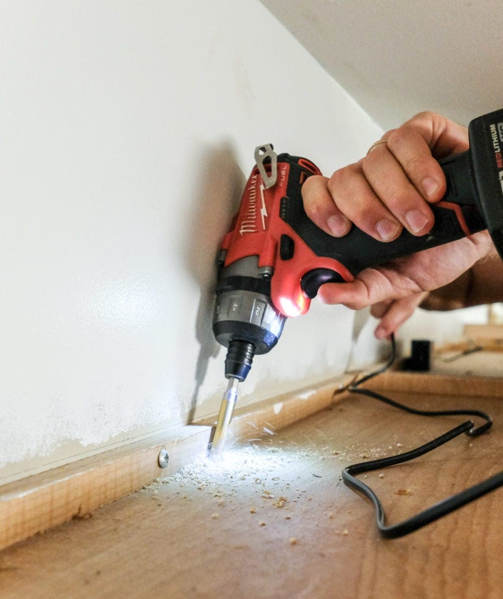 drilling through the top of a cabinet to add wiring for above cabinet lighting