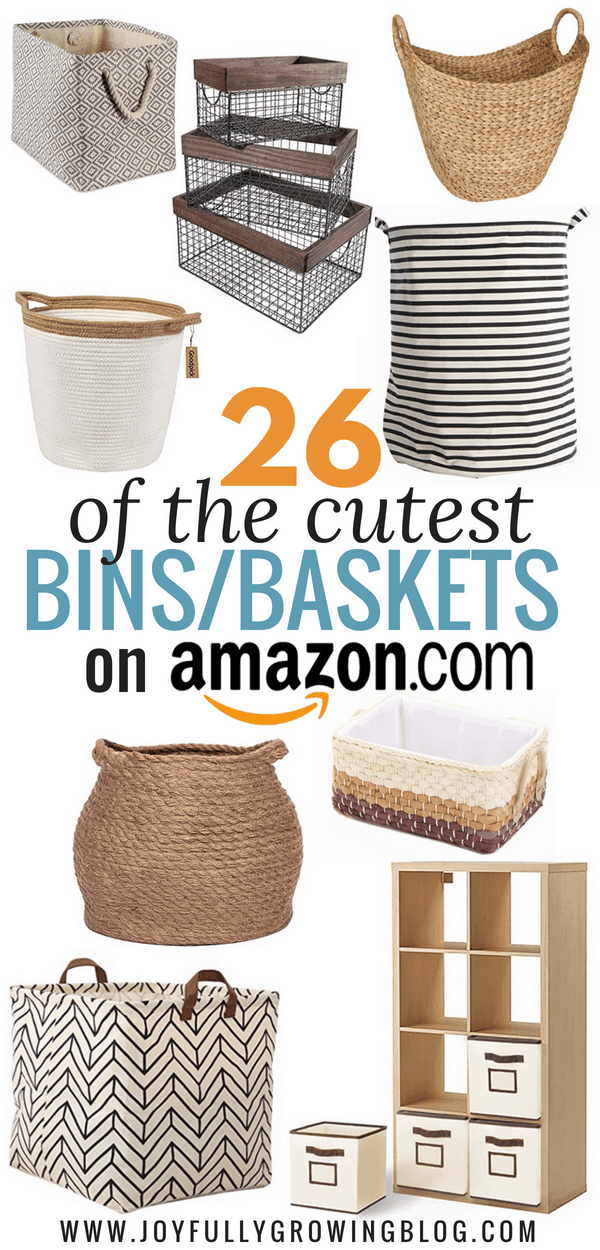 cute bins and baskets on amazon