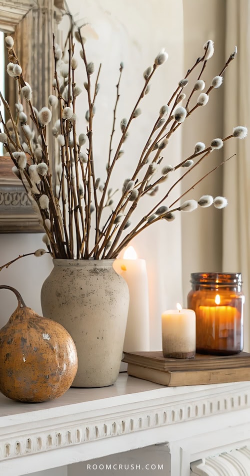 stylish and cozy fall mantel decorating ideas