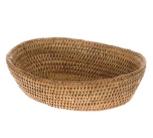 handwoven rattan bread bowl