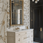 Eclectic Modern Maximalist Powder Room and accessories