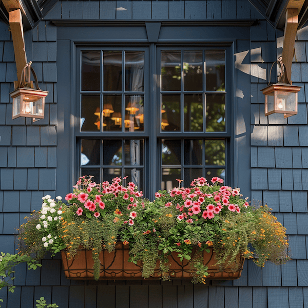 view of a character home with flower boxes under window