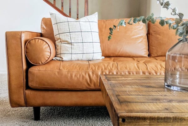 a leather sofa