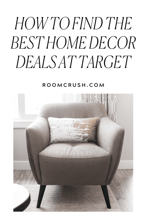 Comfy armchair and pillow showing how to get the best home decor deals at Target