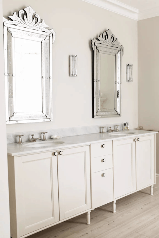 a bathroom with Elephant's Breath gray paint walls