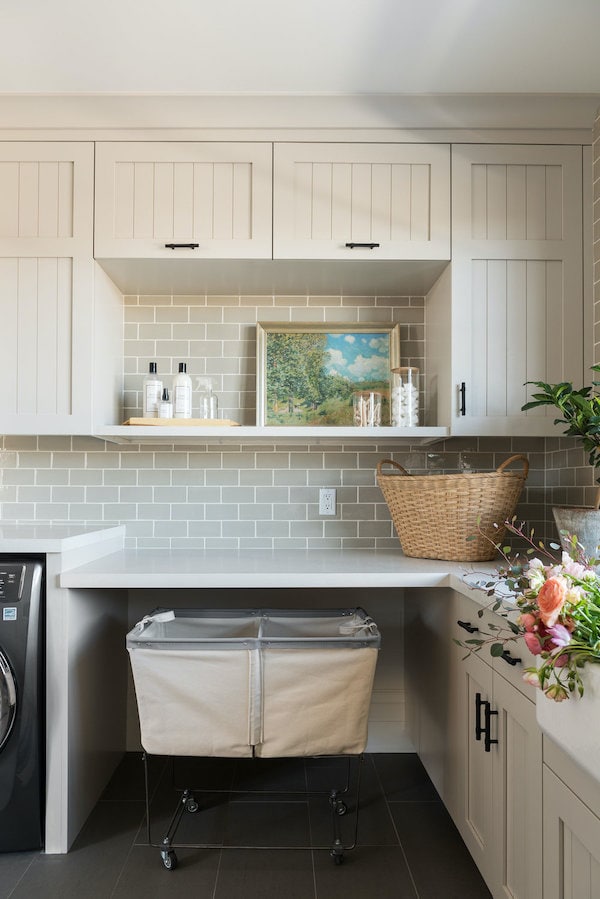 Worldly Gray paint in a laundry room 