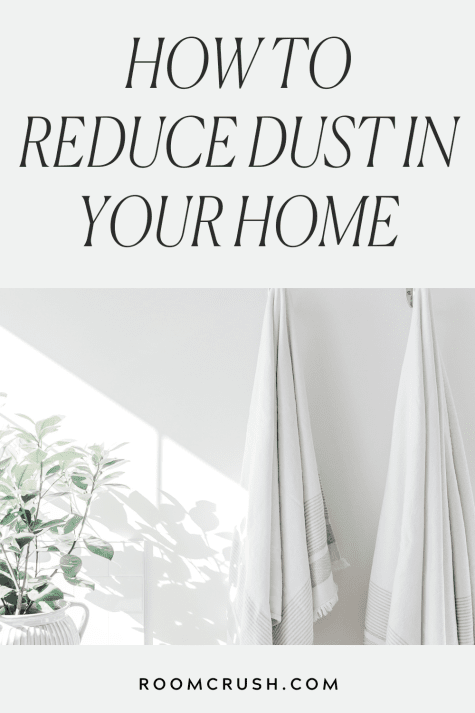 clean white towels and house plant showing how to reduce dust in your home