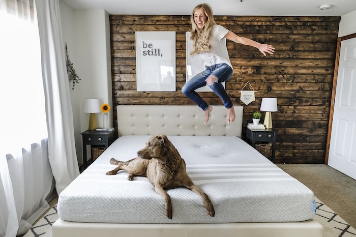 Jumping on the Leesa Original Mattress