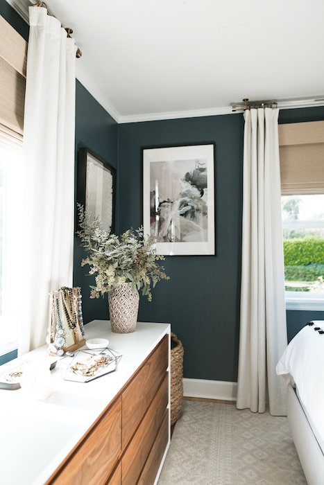 bedroom with blackout curtains