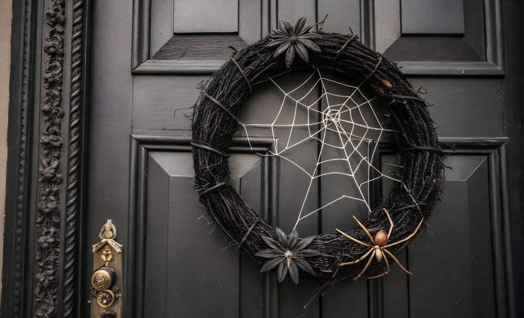 black elegant spooky halloween wreaths