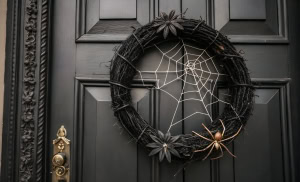 black elegant spooky halloween wreaths