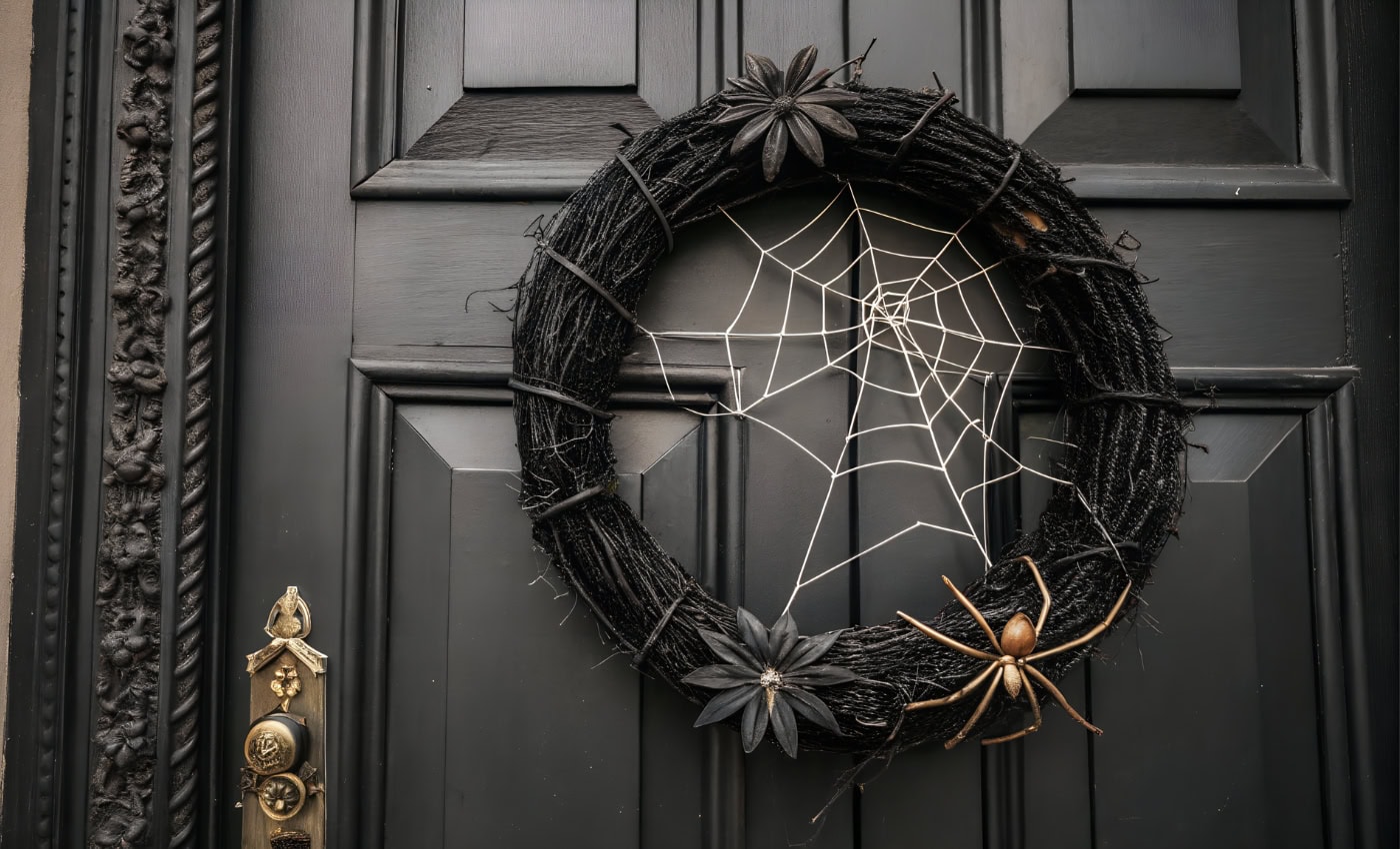 black elegant spooky halloween wreaths