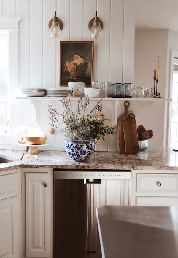 kitchen painted with Snowbound by Sherwin-Williams 