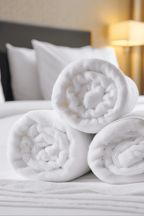nice White towels rolled up bathroom accessories