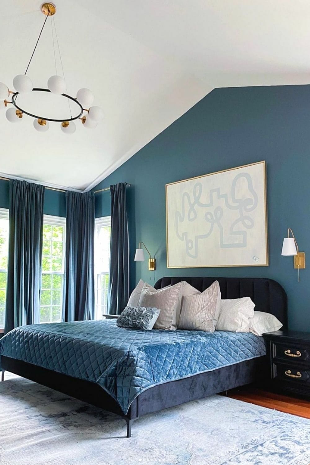 bedroom painted with Waterloo by Sherwin-Williams