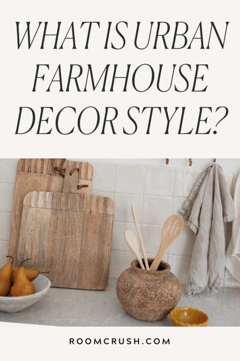 Wooden cutting boards and fruit bowls are the perfect accessories for urban farmhouse decor style