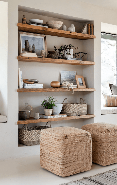 Mixing natural materials to make a room feel modern yet cozy