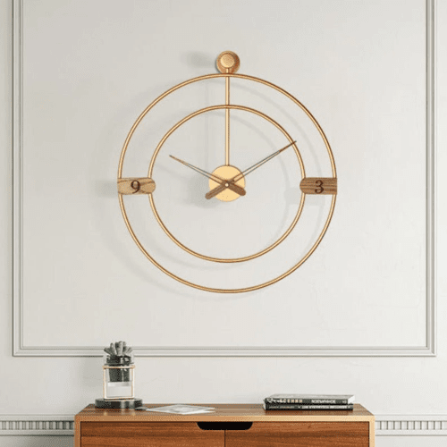 A sleek wall clock is one of the best home office ideas for productivity