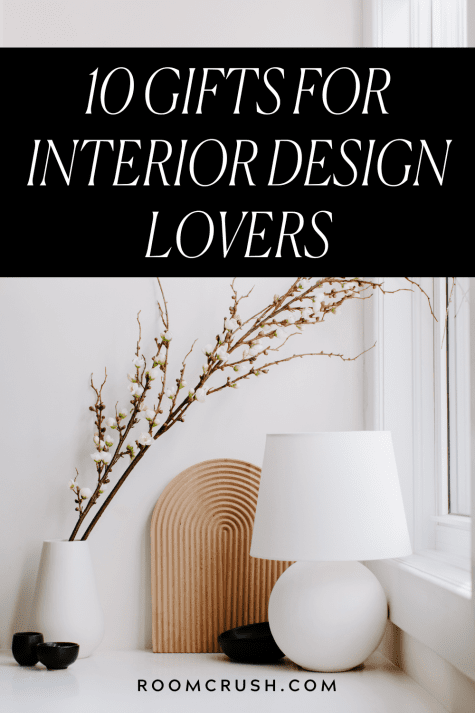 Lamp and sculpture as examples of unique interior design gifts