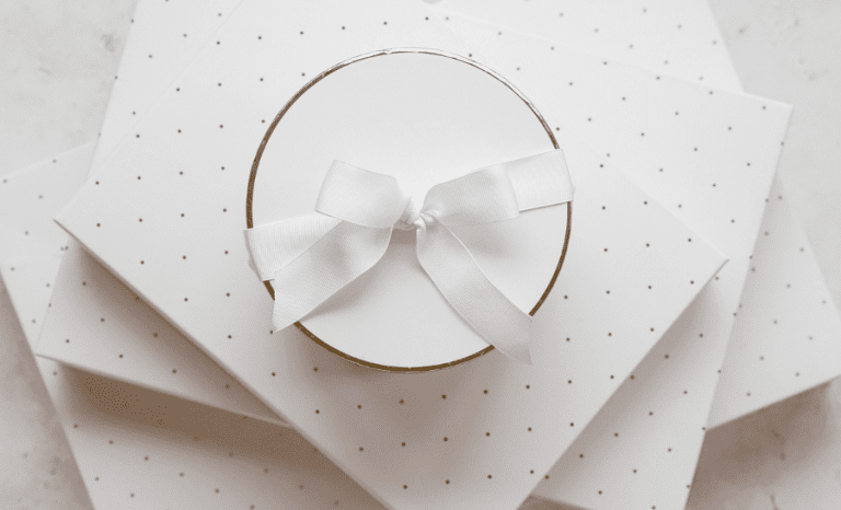 a minimalist white gift box that you can package your expensive-looking gifts in
