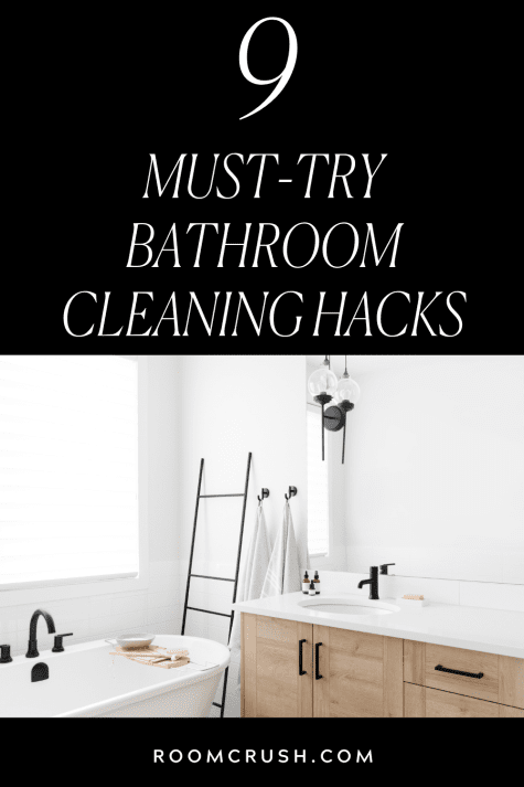 Clean bathroom showing the result of using these bathroom cleaning hacks