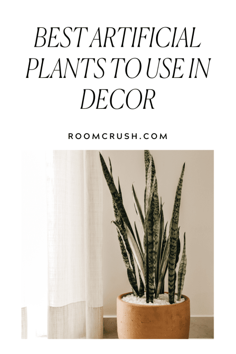 Tall plant in clay pot showing the best artificial plants to use in decor 