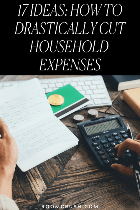 How to cut household expenses person using calculator and counting money