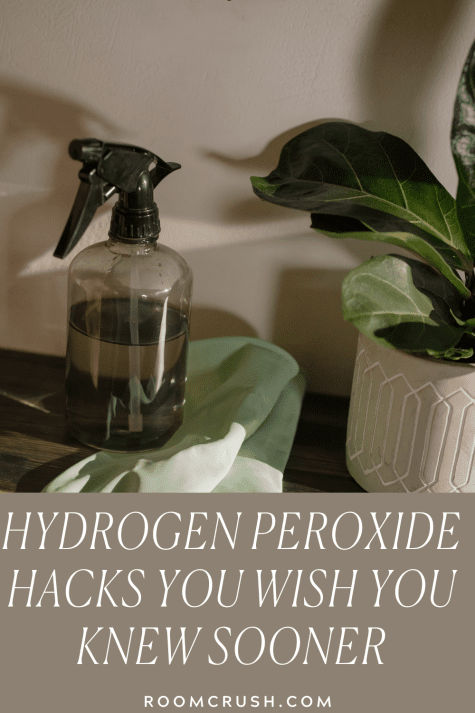 hydrogen peroxide hacks spray bottle showing hydrogen peroxide