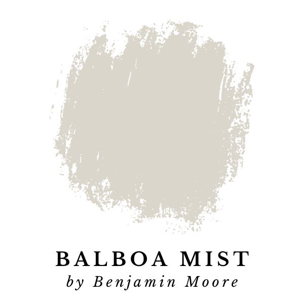 Balboa Mist by Benjamin Moore paint color splotch