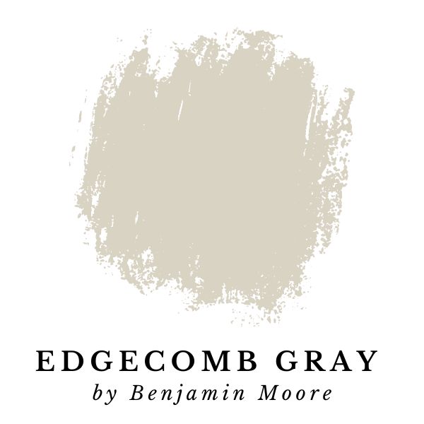 Edgecomb Gray by Benjamin Moore paint sample splotch