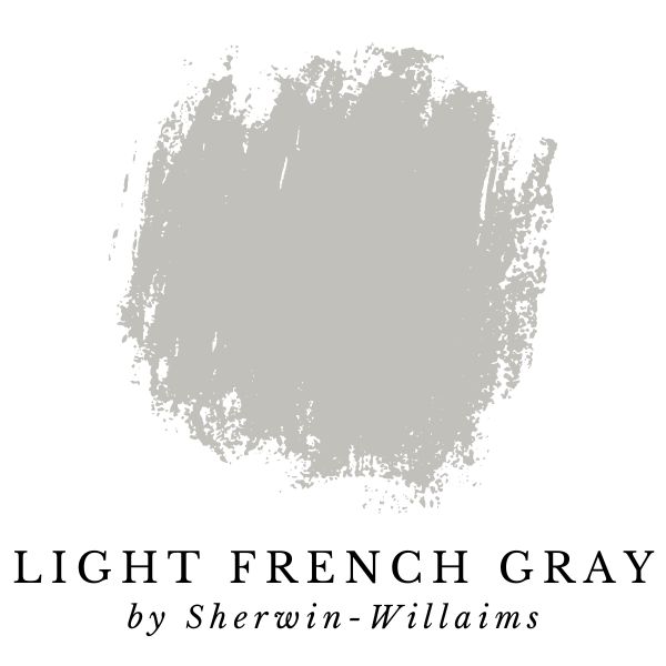 Light French Gray by Sherwin-Williams paint color splotch