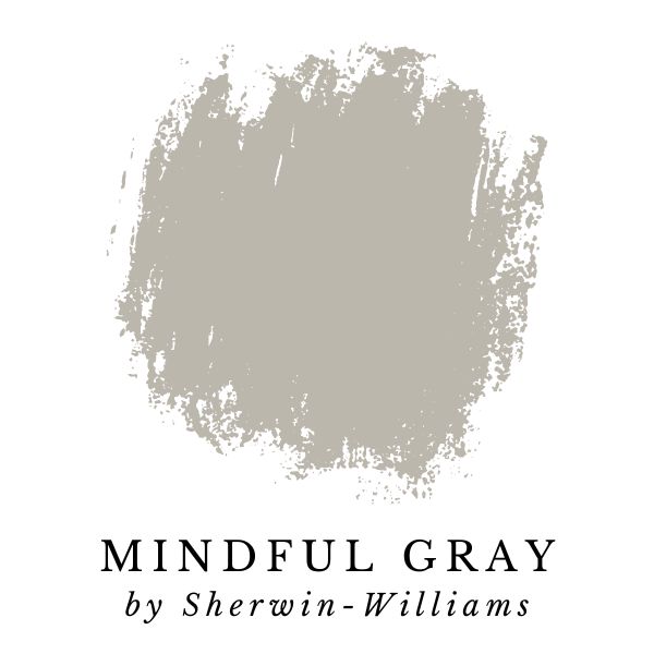 Mindful Gray by Sherwin-Williams paint color splotch