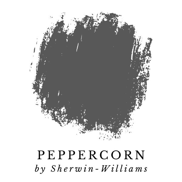 Peppercorn by Sherwin-Williams paint color splotch