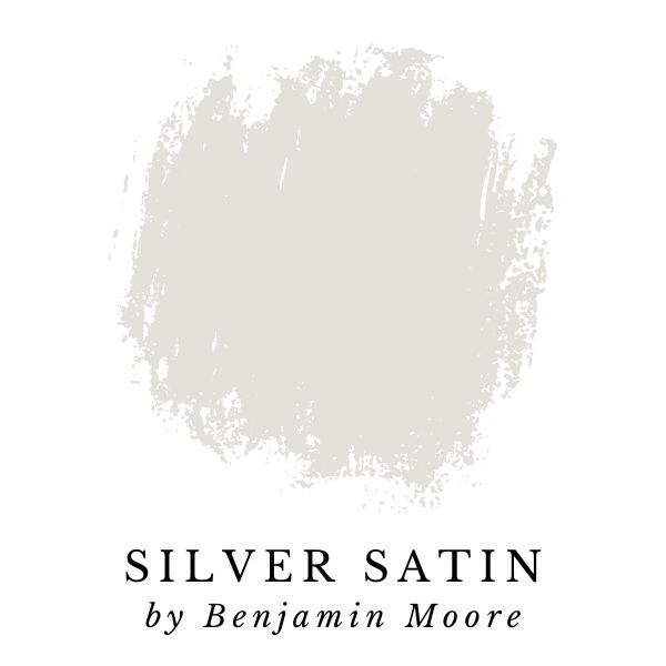 Silver Satin by Benjamin Moore paint color splotch