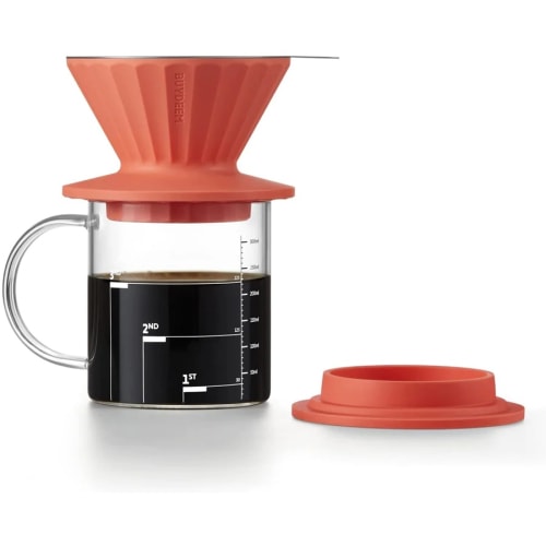 buydeem review coffee set with filter in a modern coral color