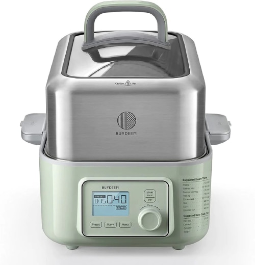 buydeem review food steamer showing the various settings you can use