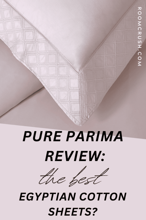 pure parima review close-up of egyptian cotton pillow cover and embroidery