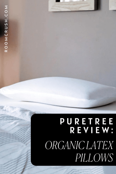 puretree review organic latex pillow on bed