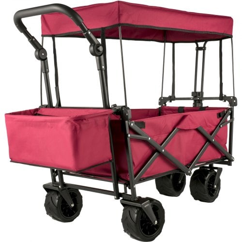 vevor review red folding wagon cart that you can use for all your camping supplies