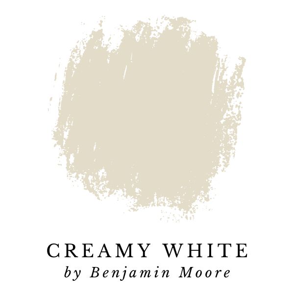 Creamy White by Benjamin Moore paint color splotch