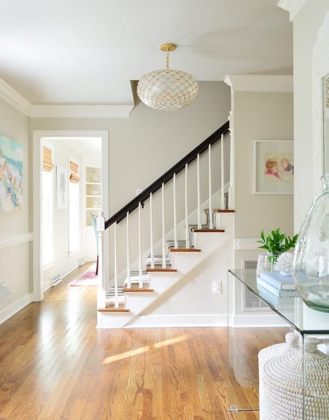 Entryway painted with Edgecomb Gray by Benjamin Moore