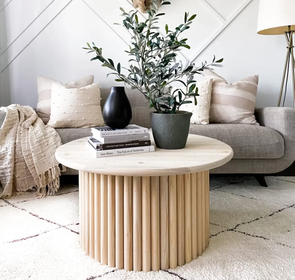 fluted living room table