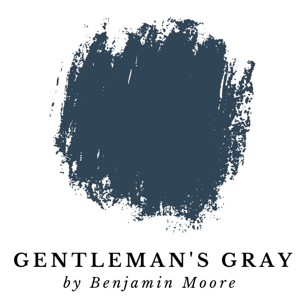 Gentleman's Gray by Benjamin Moore paint color splotch