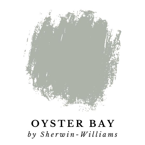 Oyster Bay by Sherwin-Williams paint color splotch