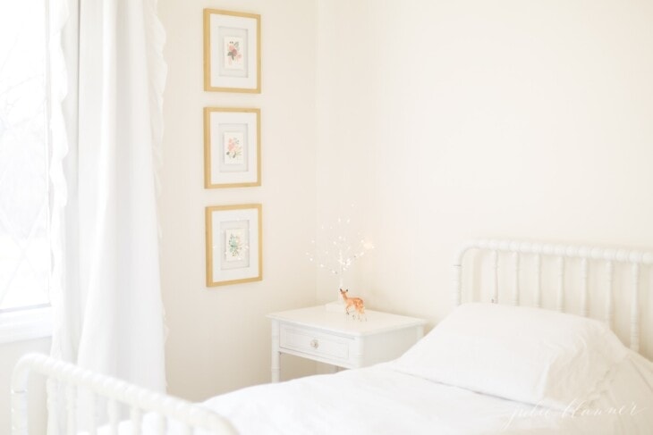 bedroom painted with Soft Chamois by Benjamin Moore