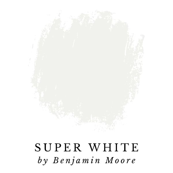 Super White by Benjamin Moore paint color splotch