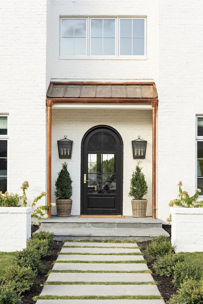 house exterior painted with Benjamin Moore White Dove