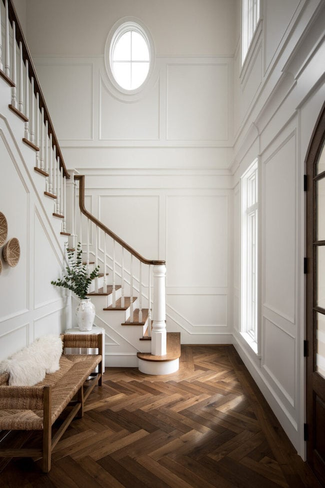 Entryway painted with Benjamin Moore White Dove